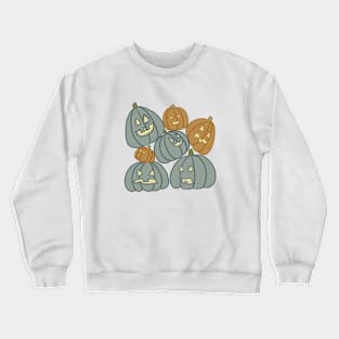 Spooky Pumpkin Patch - blue and orange Crewneck Sweatshirt